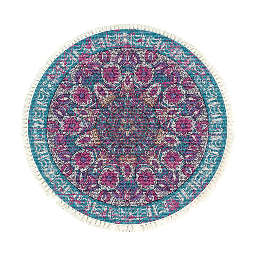 SOGA 120cm Mandala Area Rug for Living Room Lounge Bedroom Anti-slip Home Decor
