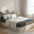 SOGA Home & Living Bundle – Grey Crown Tufted Pillow & Quilted Mattress Cover Set
