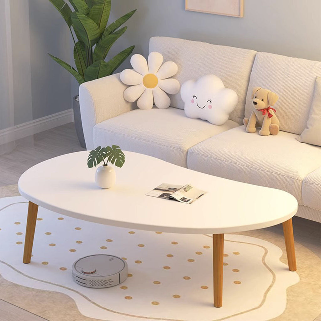 NNEAGS 80x40cm White Living Room Nordic  Coffee Table Simple Modern Home Style