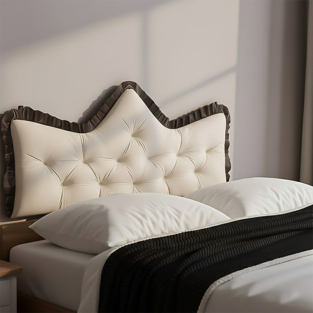 SOGA Home & Living Bundle – Cream Tufted Crown Pillow & Black Cozy Flannel Throw Blanket