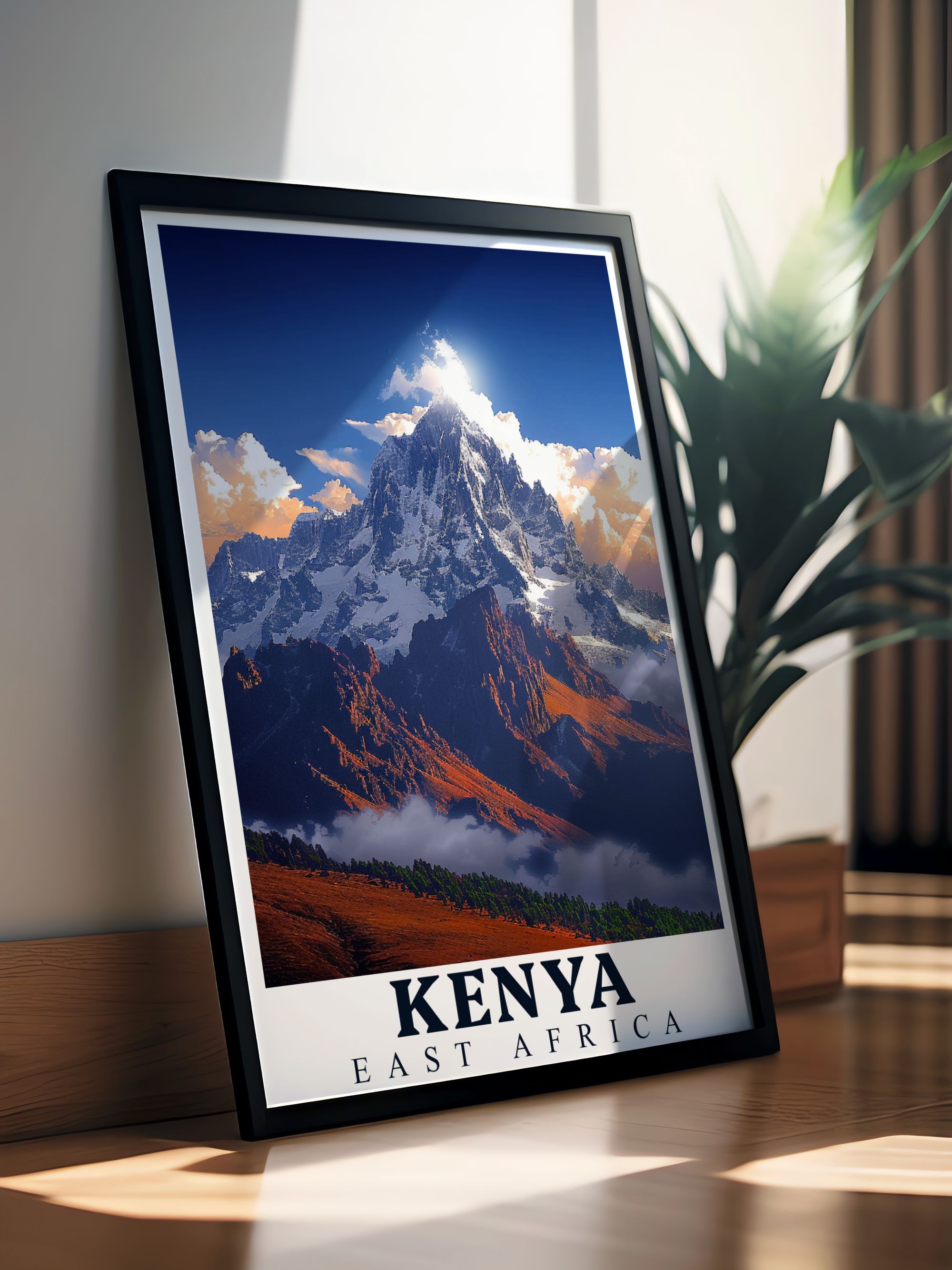 Kenya Art - Mount Kenya Ideal Home Decor - East Africa Living Room Decor