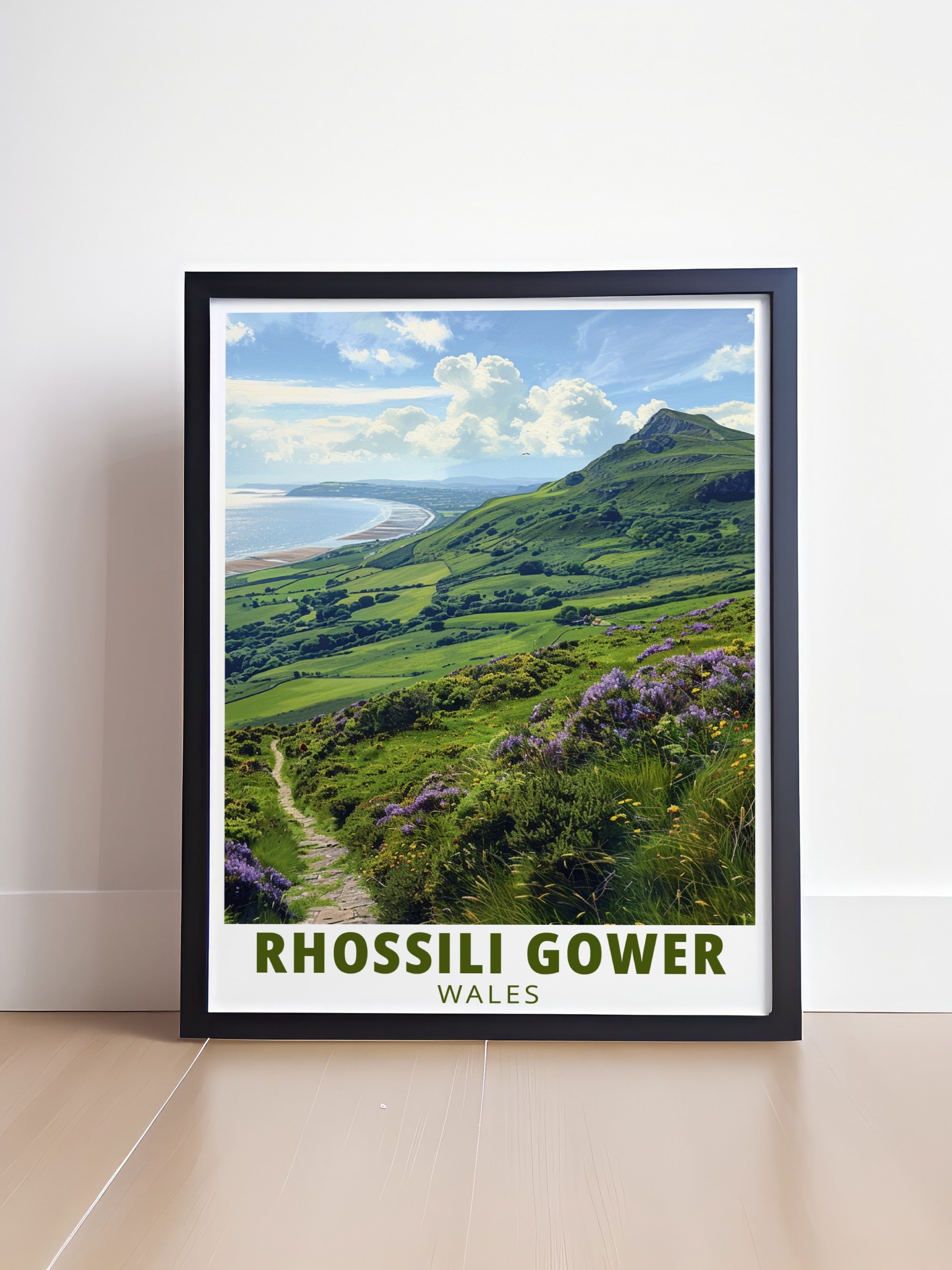 Rhossili Gower Ideal Travel Posters Rhossili Down Elegant Home Decor Wales Stunning Living Room Decor
