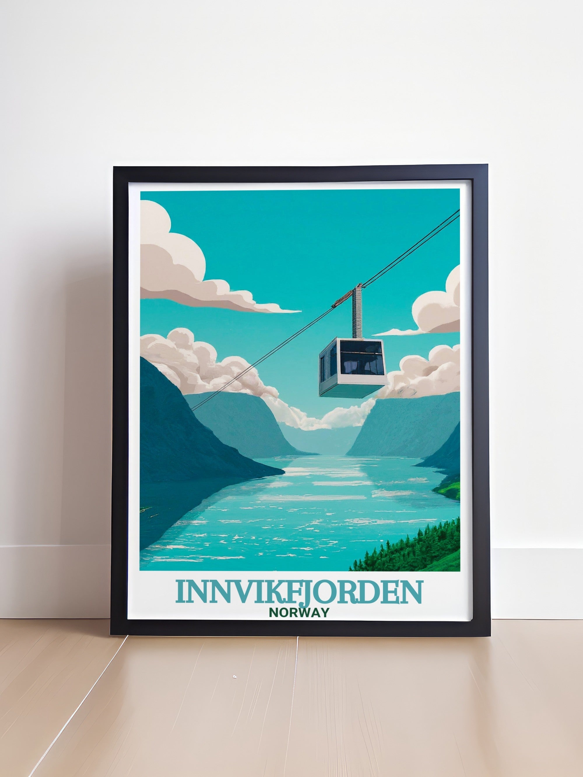 Innvikfjorden Fine Line Art Loen Skylift Elegant Home Decor Norway Stunning Living Room Decor