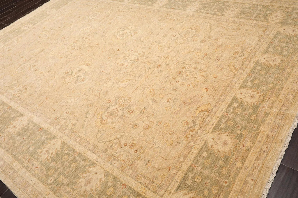 9' x 11'9'' Hand Knotted 100% Wool Peshawar Traditional Oriental Area Rug Beige