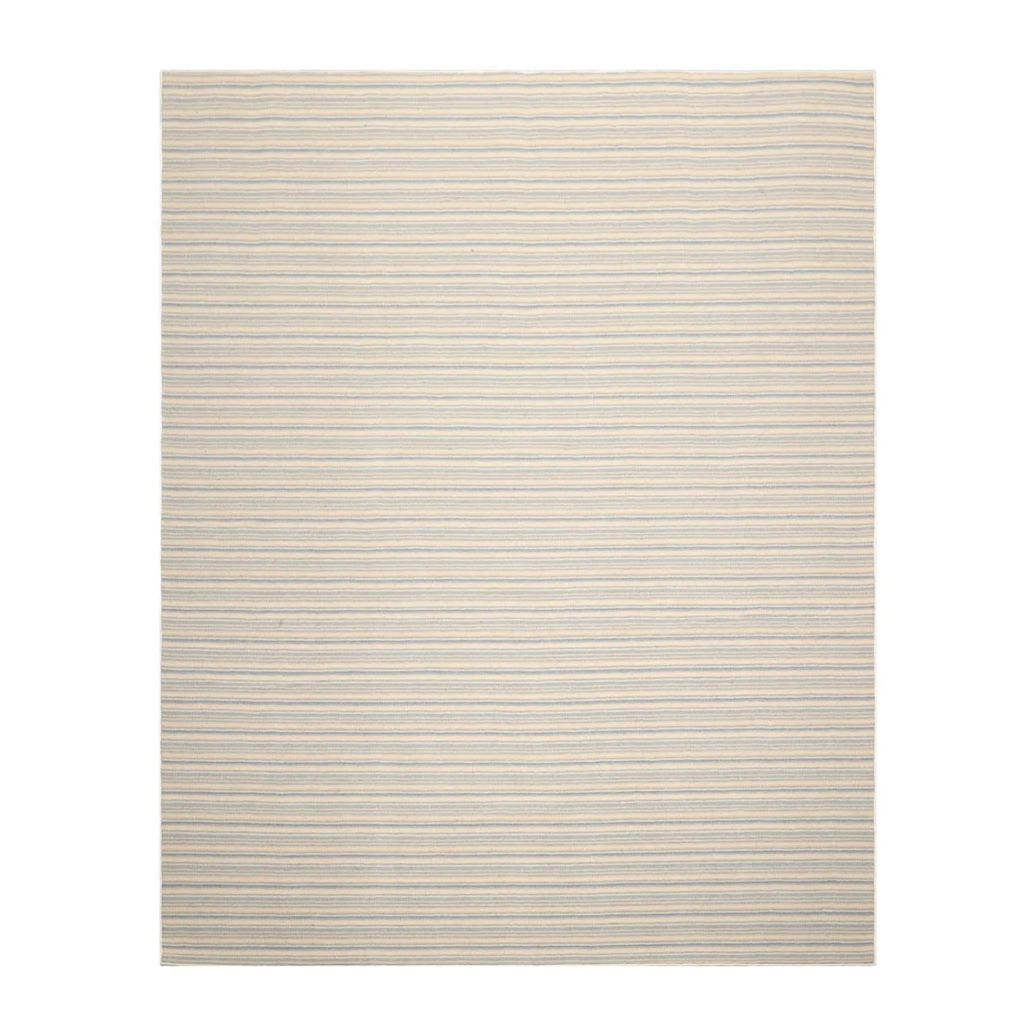 LoomBloom Multi Sizes Ivory Hand Woven Contemporary Striped 100% New Zealand Wool Oriental Area Rug