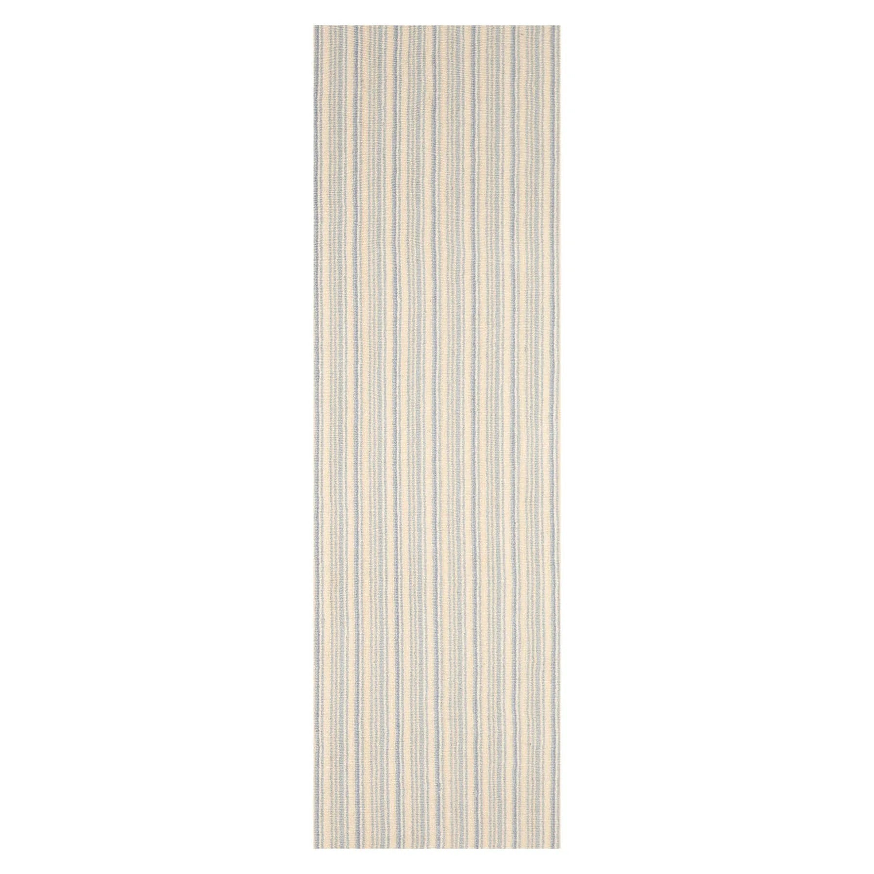 LoomBloom Multi Sizes Ivory Hand Woven Contemporary Striped 100% New Zealand Wool Oriental Area Rug