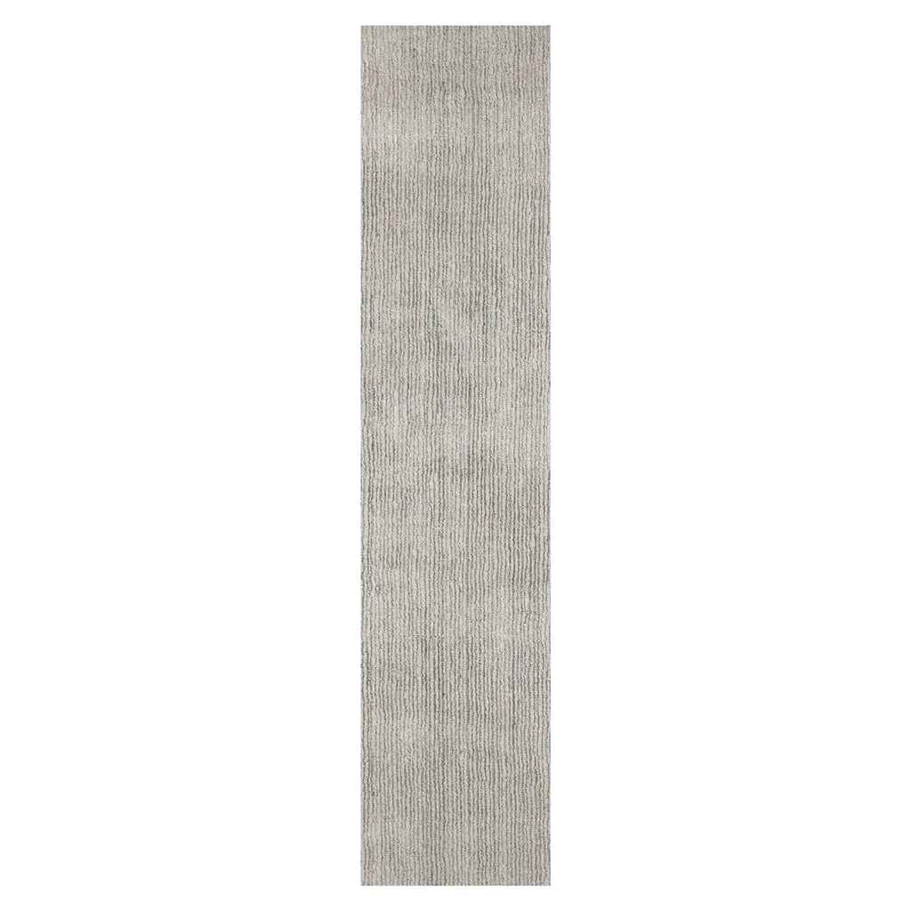 LoomBloom Multi-Size Beige Hand-Tufted Contemporary Textured Ribbed New Zealand Wool Oriental Area Rug