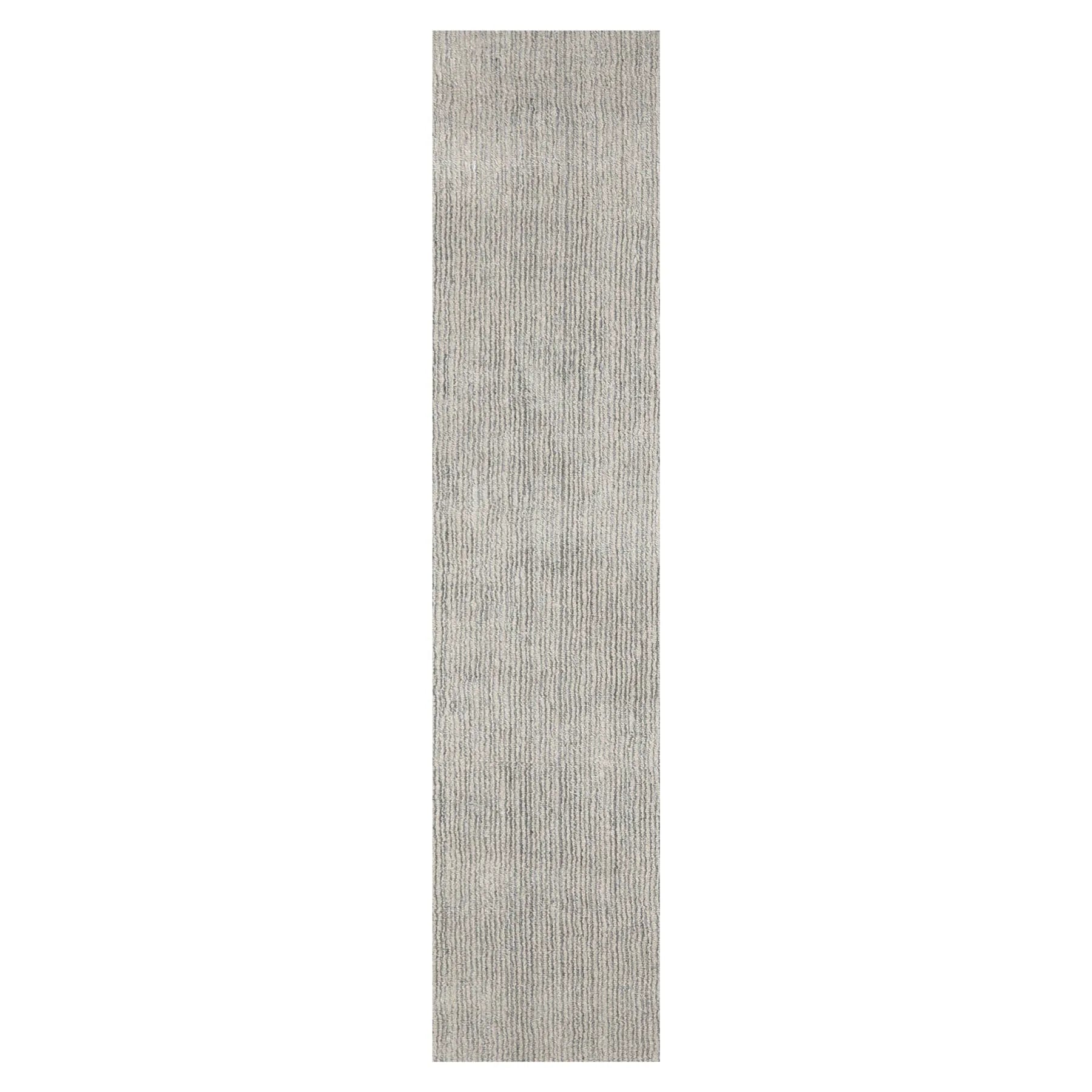 LoomBloom Multi-Size Beige Hand-Tufted Contemporary Textured Ribbed New Zealand Wool Oriental Area Rug