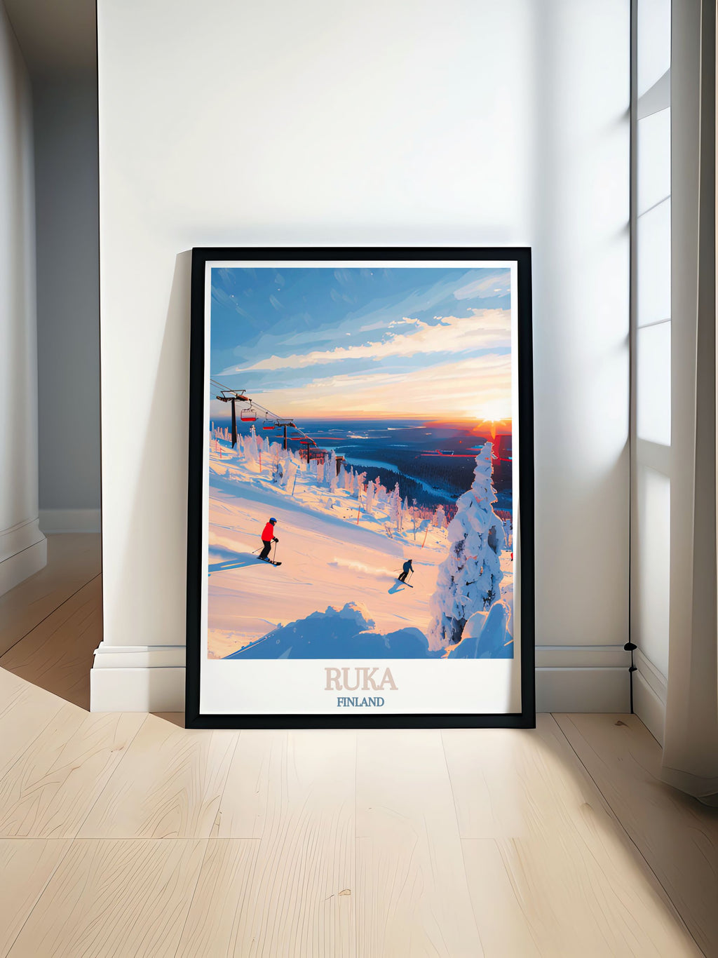 Ruka Finland Ski  Art - Ruka Ski Slopes  Home Decor - Finland  Living Room Decor