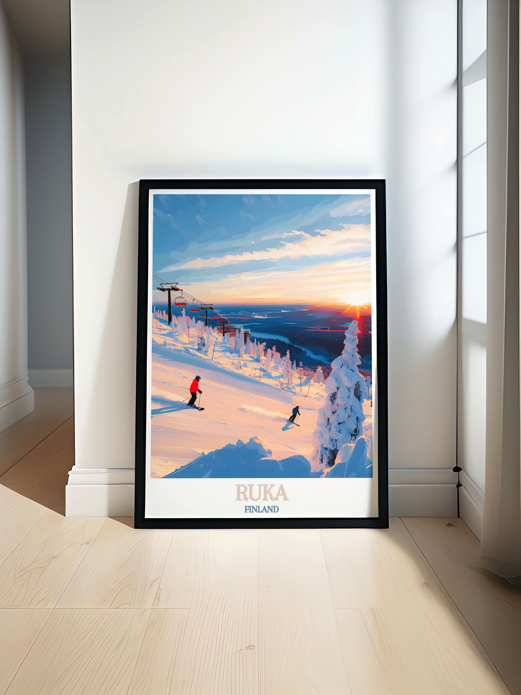 Ruka Finland Ski  Art - Ruka Ski Slopes  Home Decor - Finland  Living Room Decor