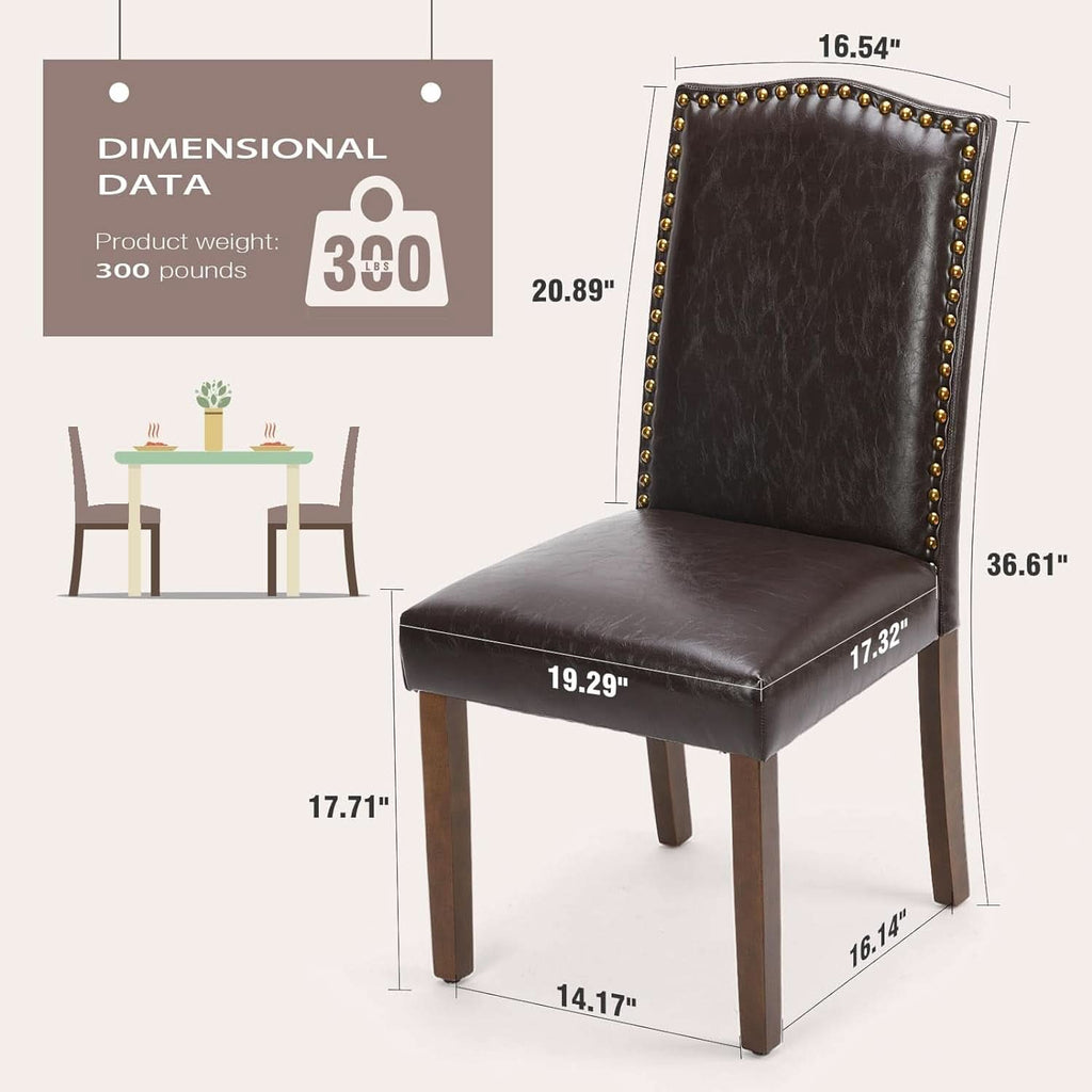 Six-Piece Dark Brown Dining Chairs Living Room Set