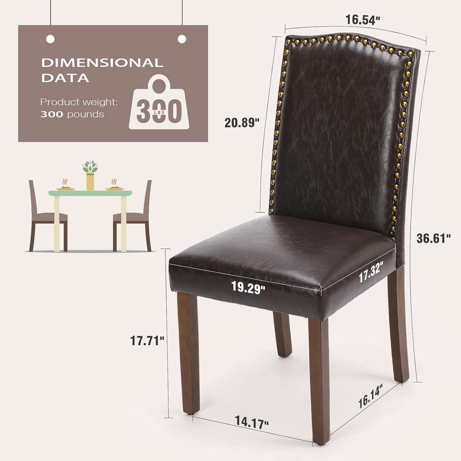 Six-Piece Dark Brown Dining Chairs Living Room Set