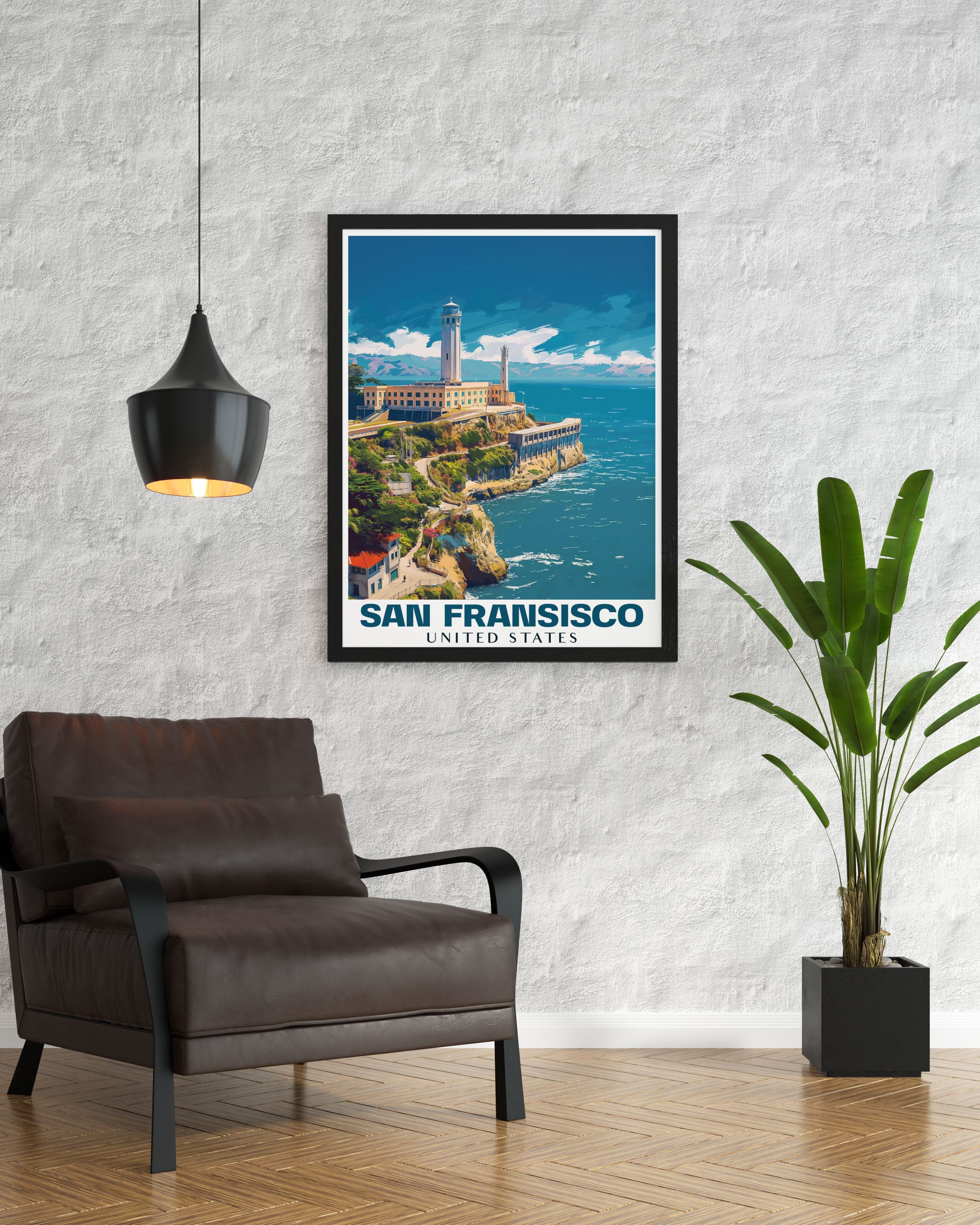 San Fransisco  Framed Prints - Alcatraz Island  Home Decor - California  Living Room Decor