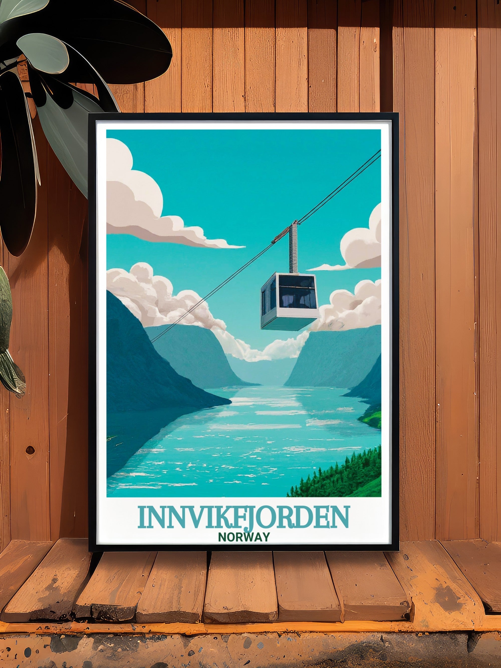 Innvikfjorden Fine Line Art Loen Skylift Elegant Home Decor Norway Stunning Living Room Decor
