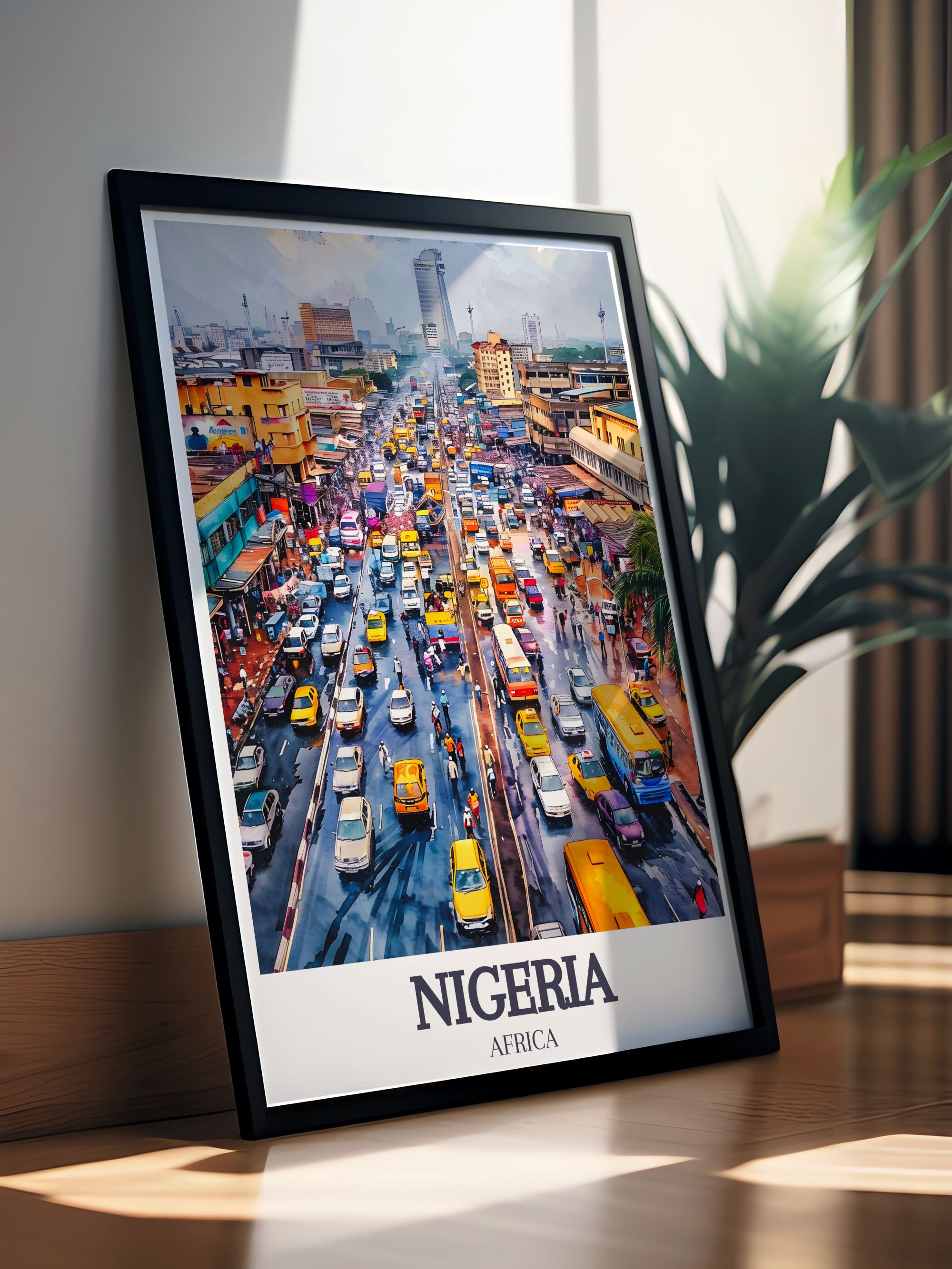 Nigeria Vintage Framed Travel Posters - Lagos Home Decor - Africa Ideal Living Room Decor