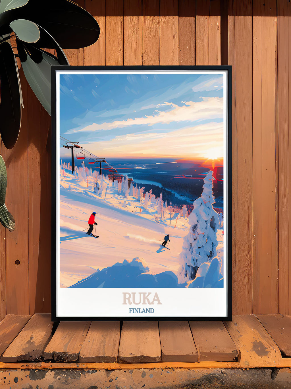Ruka Finland Ski  Art - Ruka Ski Slopes  Home Decor - Finland  Living Room Decor