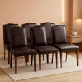 Six-Piece Dark Brown Dining Chairs Living Room Set