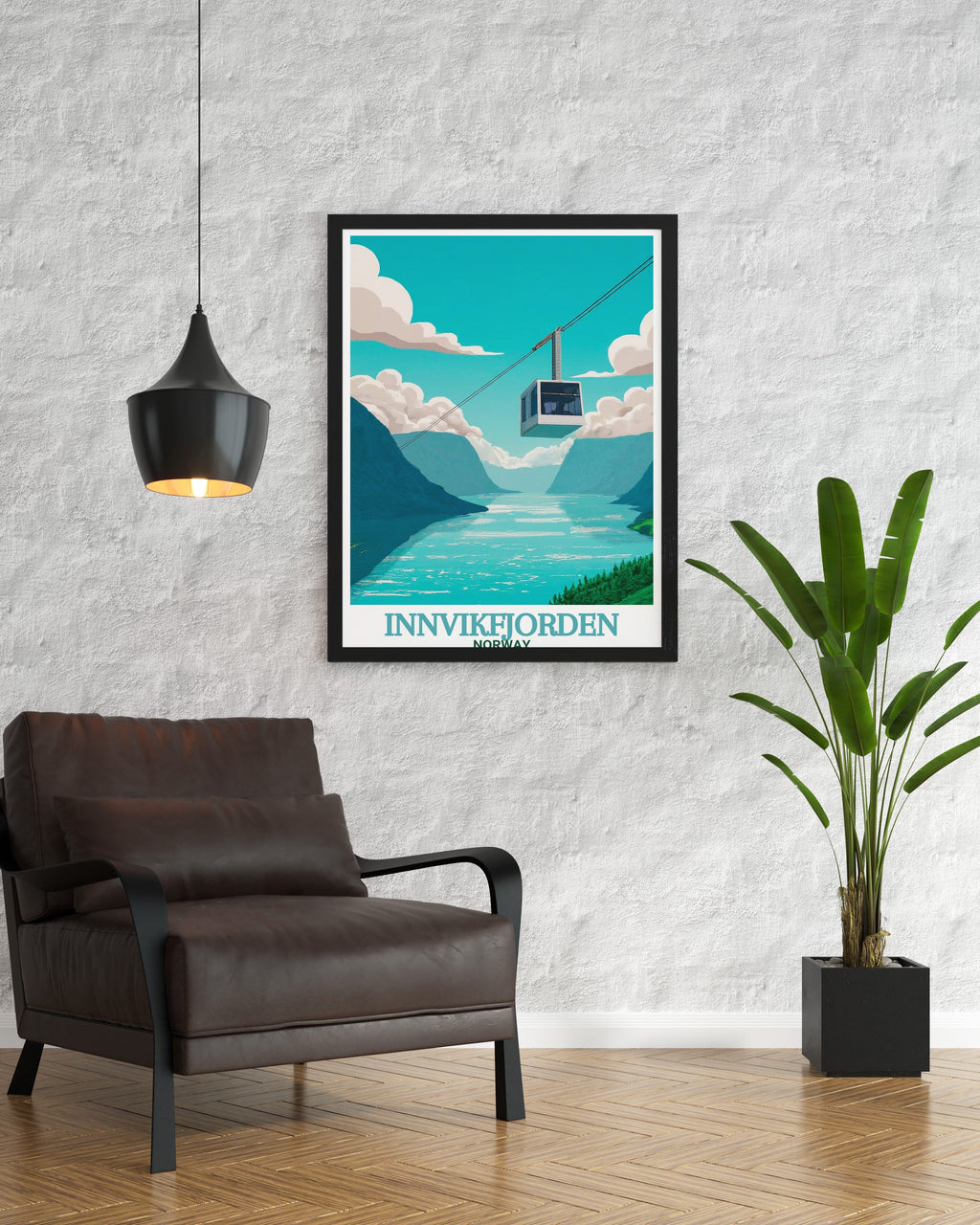 Innvikfjorden Fine Line Art Loen Skylift Elegant Home Decor Norway Stunning Living Room Decor