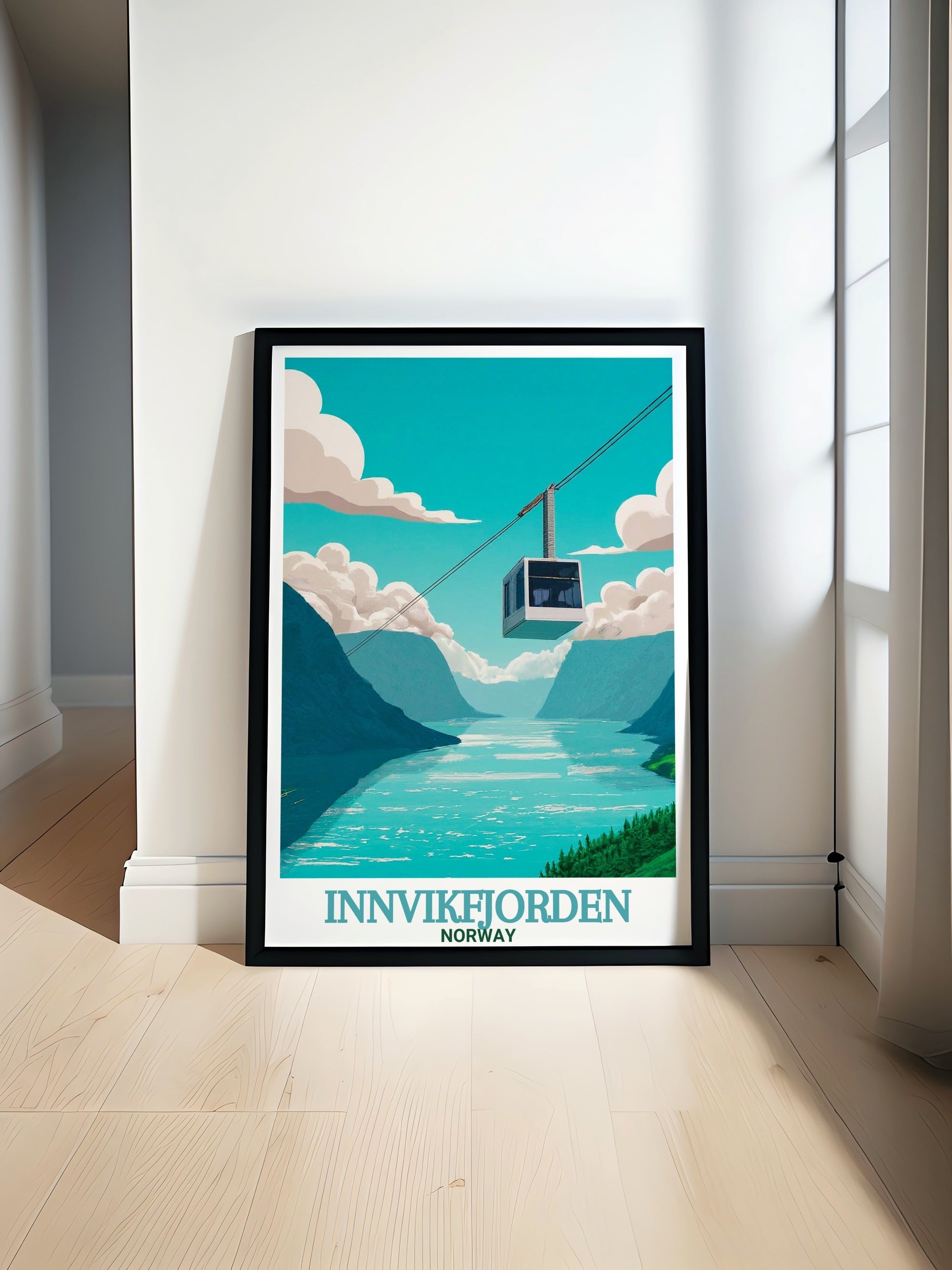 Innvikfjorden Fine Line Art Loen Skylift Elegant Home Decor Norway Stunning Living Room Decor