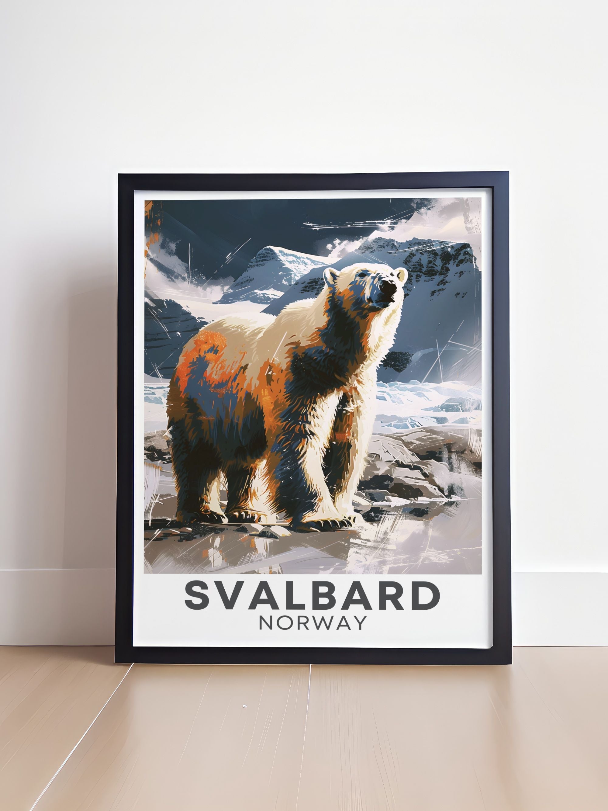 Svalbard Vintage Prints Polar Bears Ideal Home Decor Norway Stunning Living Room Decor
