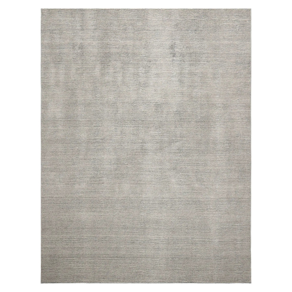LoomBloom Multi-Size Beige Hand-Tufted Contemporary Textured Ribbed New Zealand Wool Oriental Area Rug