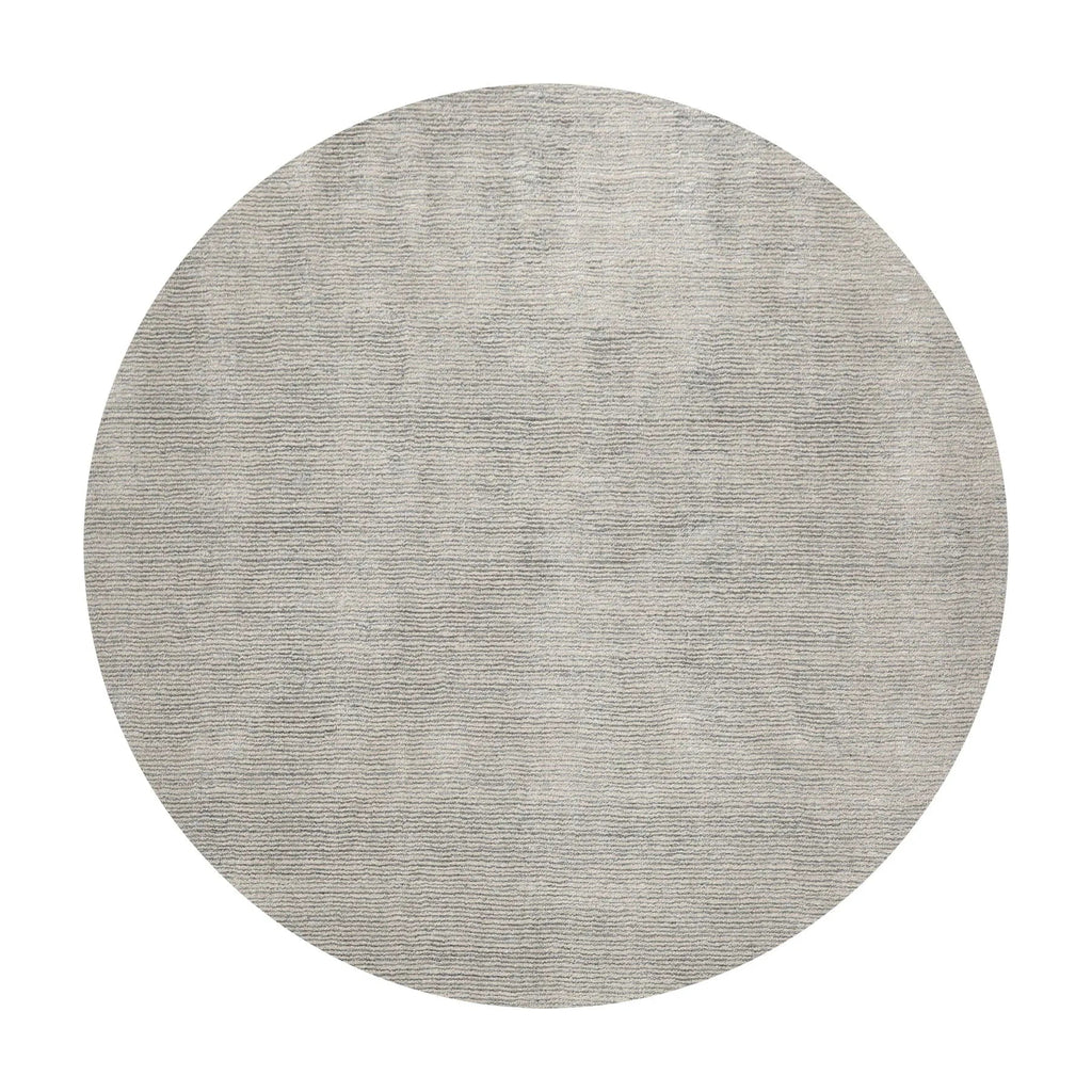 LoomBloom Multi-Size Beige Hand-Tufted Contemporary Textured Ribbed New Zealand Wool Oriental Area Rug