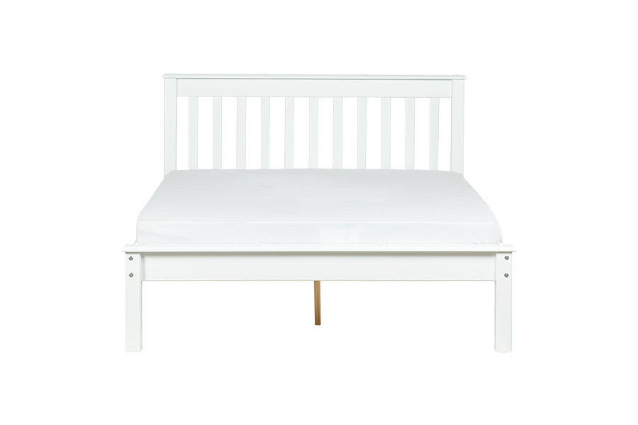 Solid Wood Double Bed Habitual - White | 140x190 cm