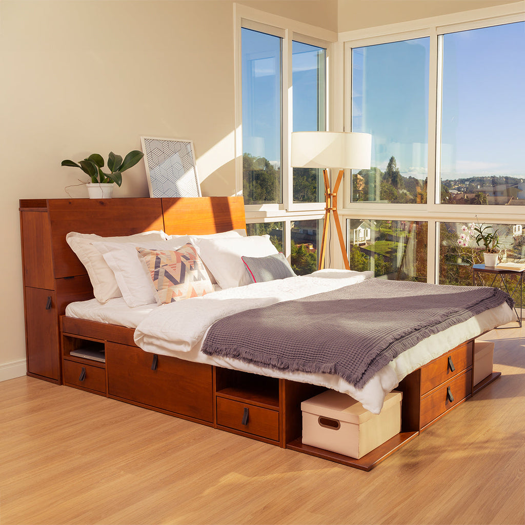 Funktionsbett Bali 150x200 cm - Bett mit Bettkasten und viel Stauraum - Inkl. Lattenrost