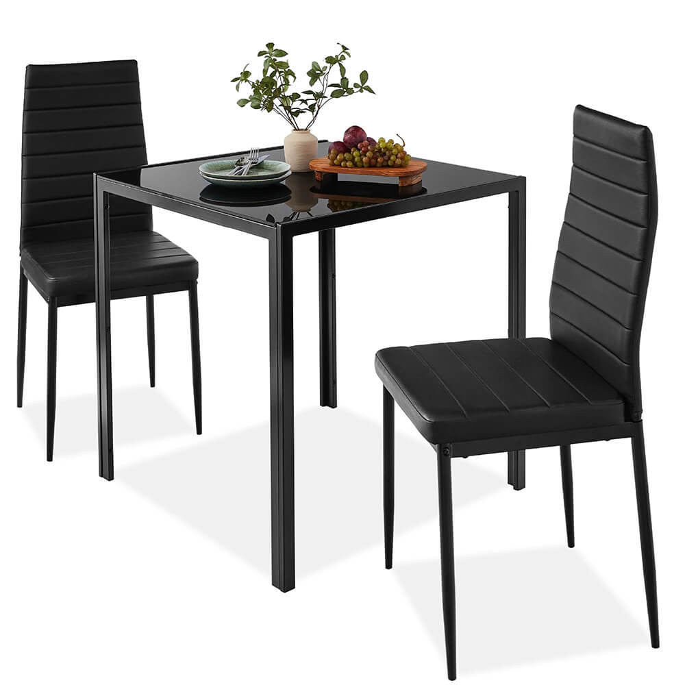 Dining set for 2 people with glass table