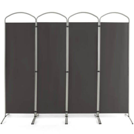 6.2Ft Folding 4-Panel Room Divider for Home Office Living Room -Brown