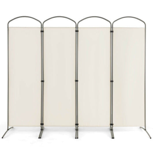 6.2Ft Folding 4-Panel Room Divider for Home Office Living Room -Brown