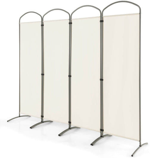 6.2Ft Folding 4-Panel Room Divider for Home Office Living Room -Brown
