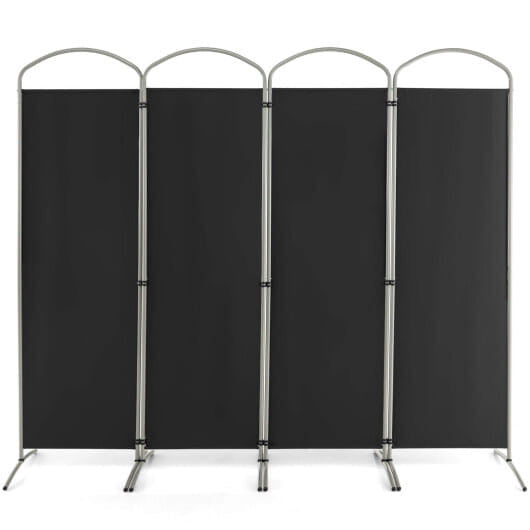 6.2Ft Folding 4-Panel Room Divider for Home Office Living Room -Brown