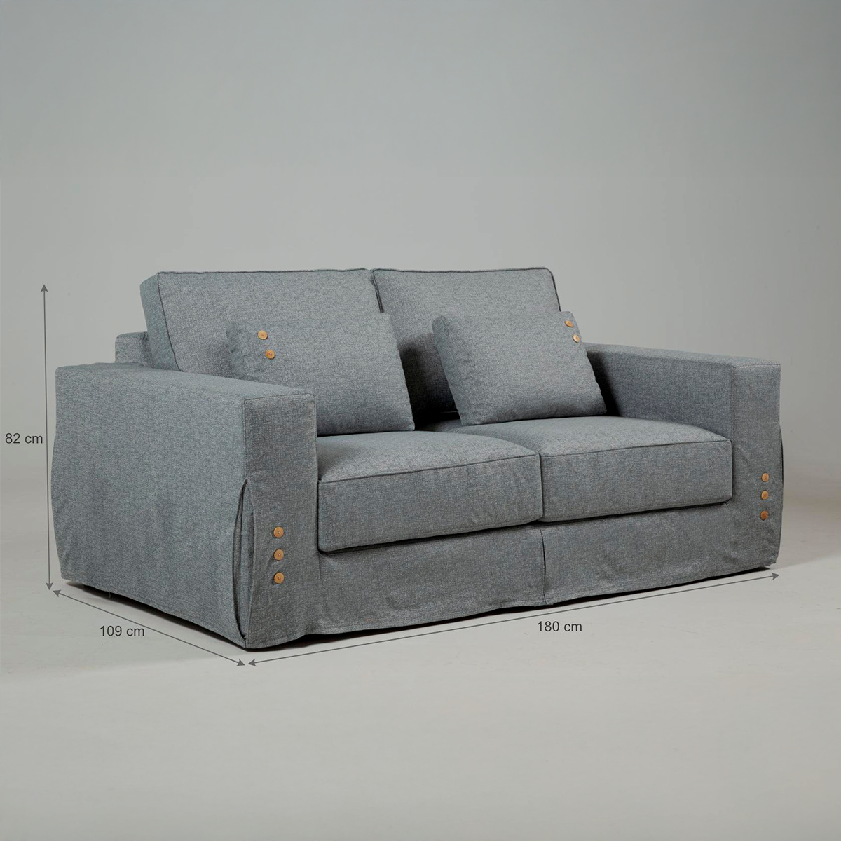 Monet Sofa - 3-Seater Upholstered Sofa with Removable Cover