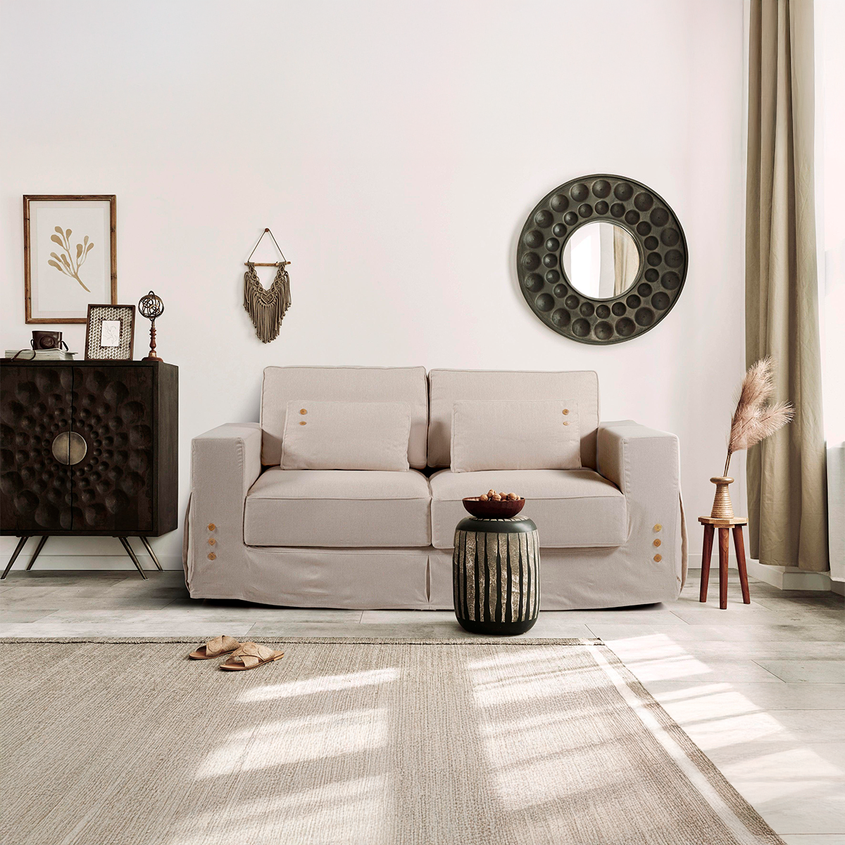 Sofa Monet – 3-Sitzer Polstersofa mit abnehmbarem Bezug