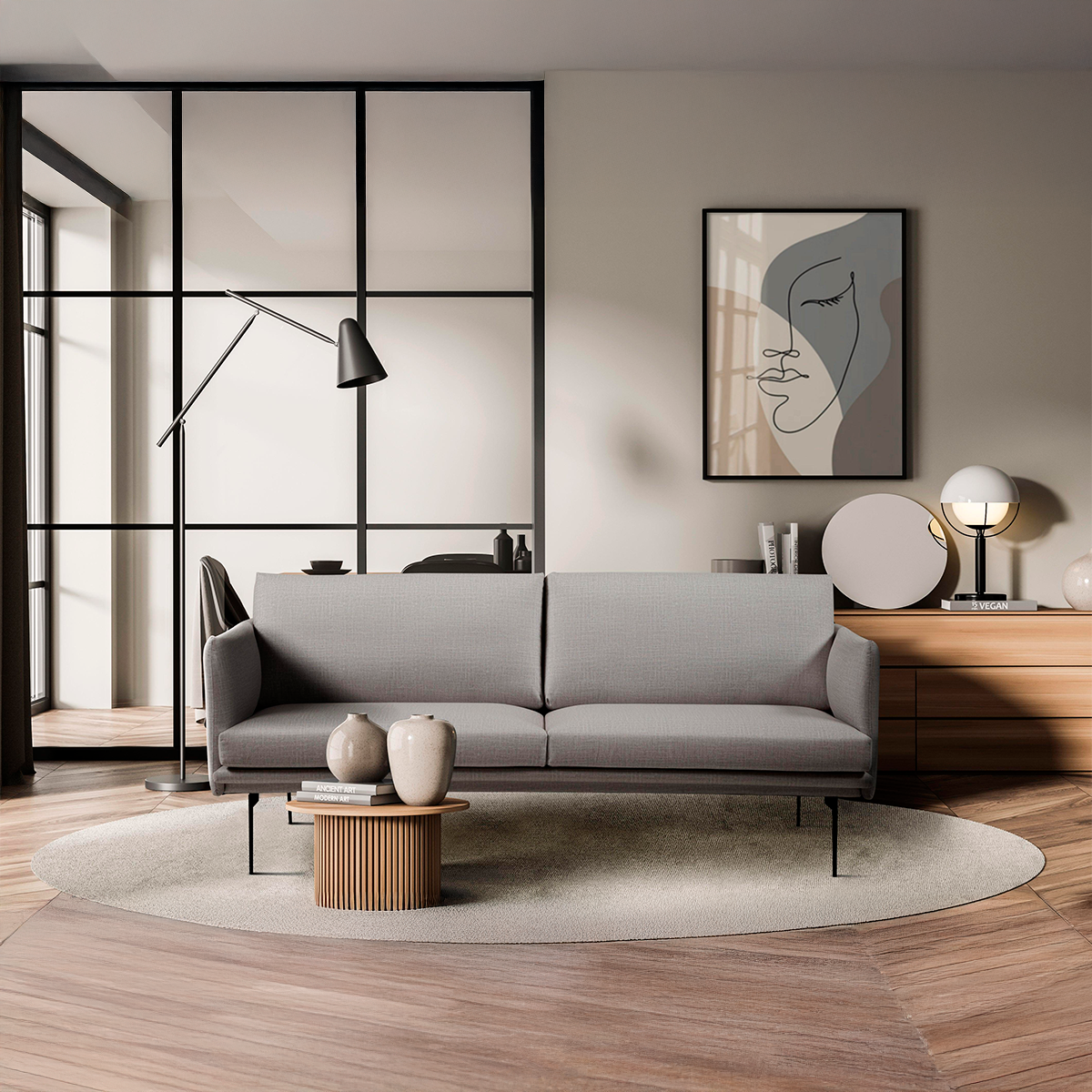 Laurent Sofa – Elegant 3-Seater Sofa with a Minimalist Design