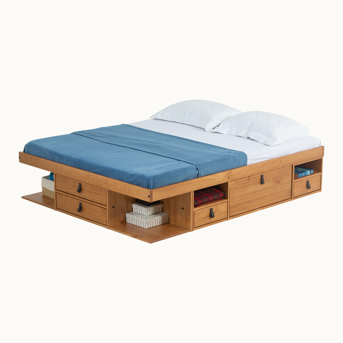 Funktionsbett Bali 160x200 cm - Bett mit Stauraum und Bettkasten - Inkl. Lattenrost