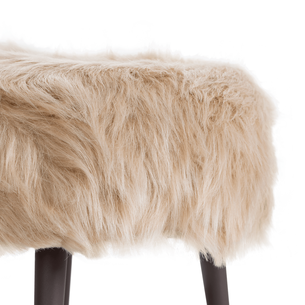 Puffsitzhocker Andes – Gepolsterter Sitzhocker in Schwarz & Beige