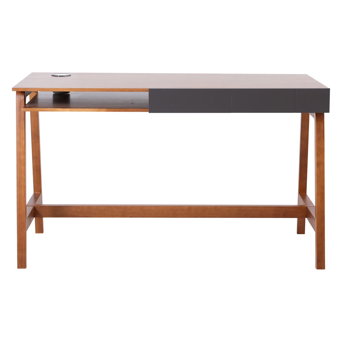 Schreibtisch Mandal Graphit – 130 cm Massivholz-Schreibtisch für Homeoffice