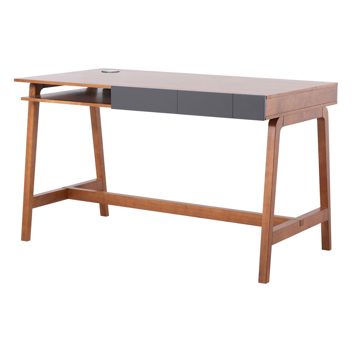Schreibtisch Mandal Graphit – 130 cm Massivholz-Schreibtisch für Homeoffice