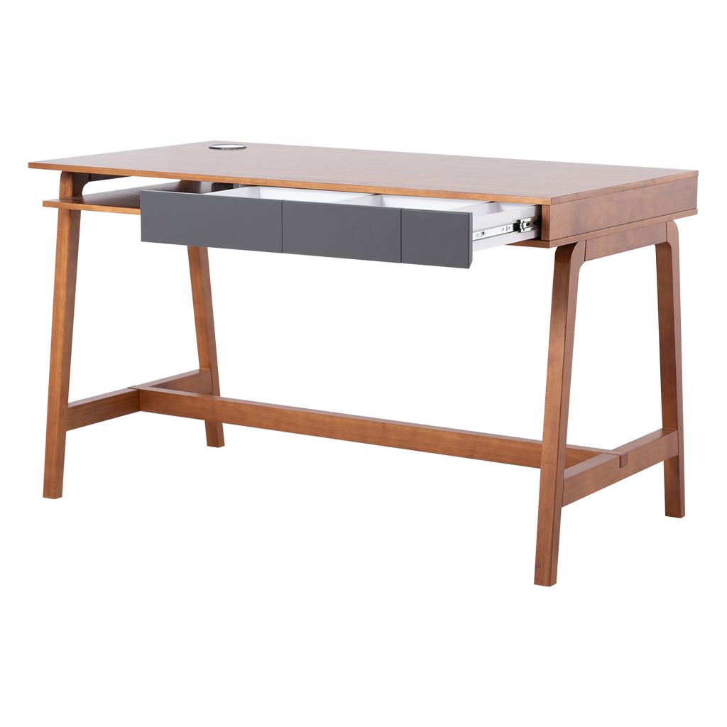 Schreibtisch Mandal Graphit – 130 cm Massivholz-Schreibtisch für Homeoffice