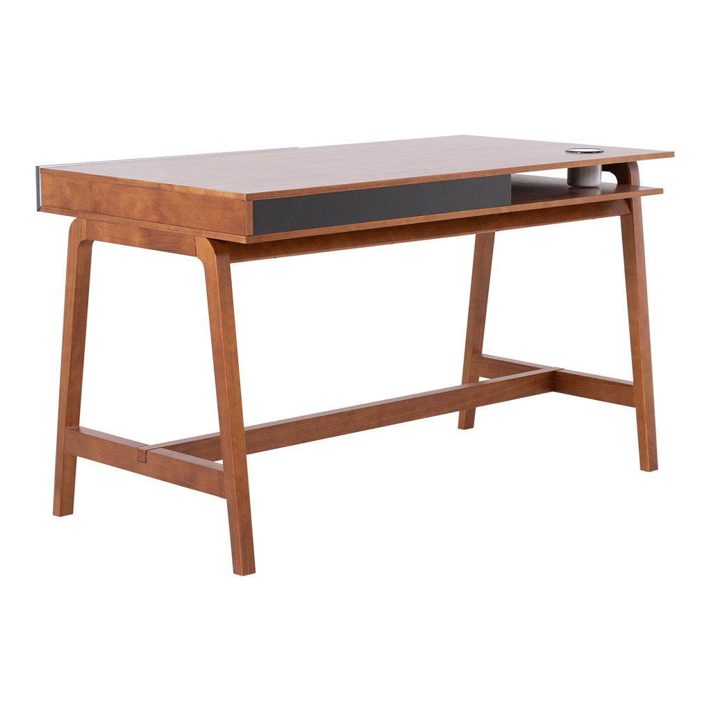 Schreibtisch Mandal Graphit – 130 cm Massivholz-Schreibtisch für Homeoffice