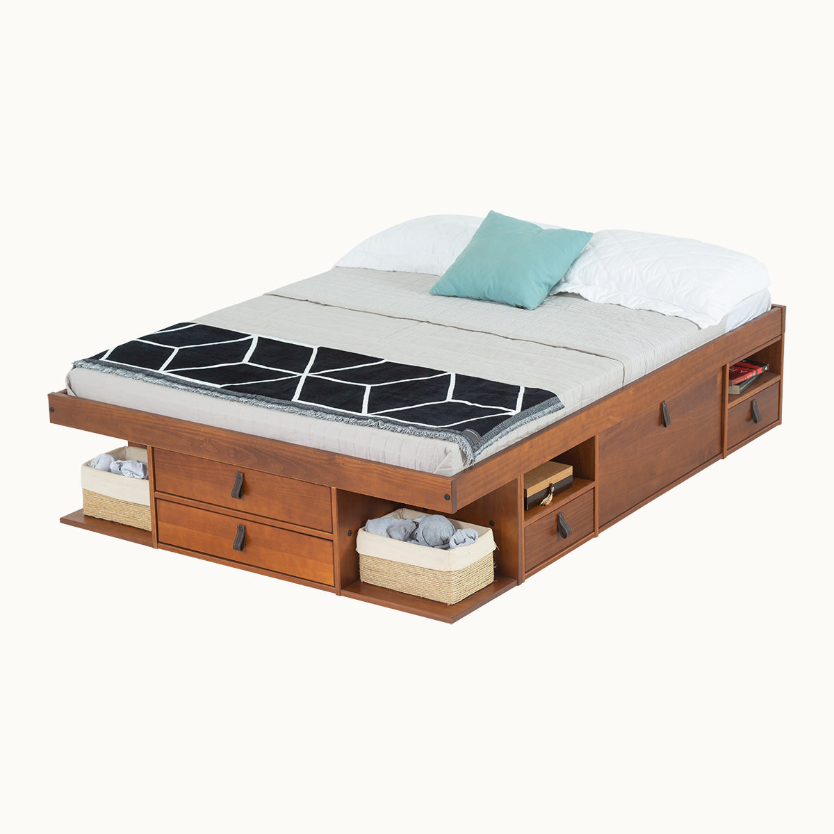 Funktionsbett Bali 150x200 cm - Bett mit Bettkasten und viel Stauraum - Inkl. Lattenrost