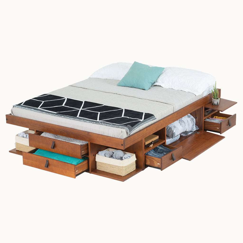 Funktionsbett Bali 150x200 cm - Bett mit Bettkasten und viel Stauraum - Inkl. Lattenrost