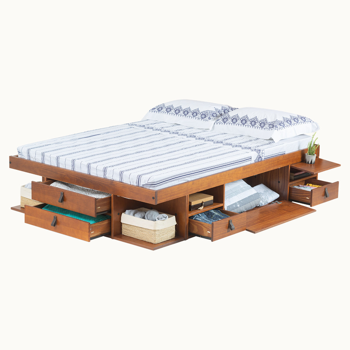 Funktionsbett Bali 180x200 cm - Bett mit Bettkasten und viel Stauraum - Inkl. Lattenrost