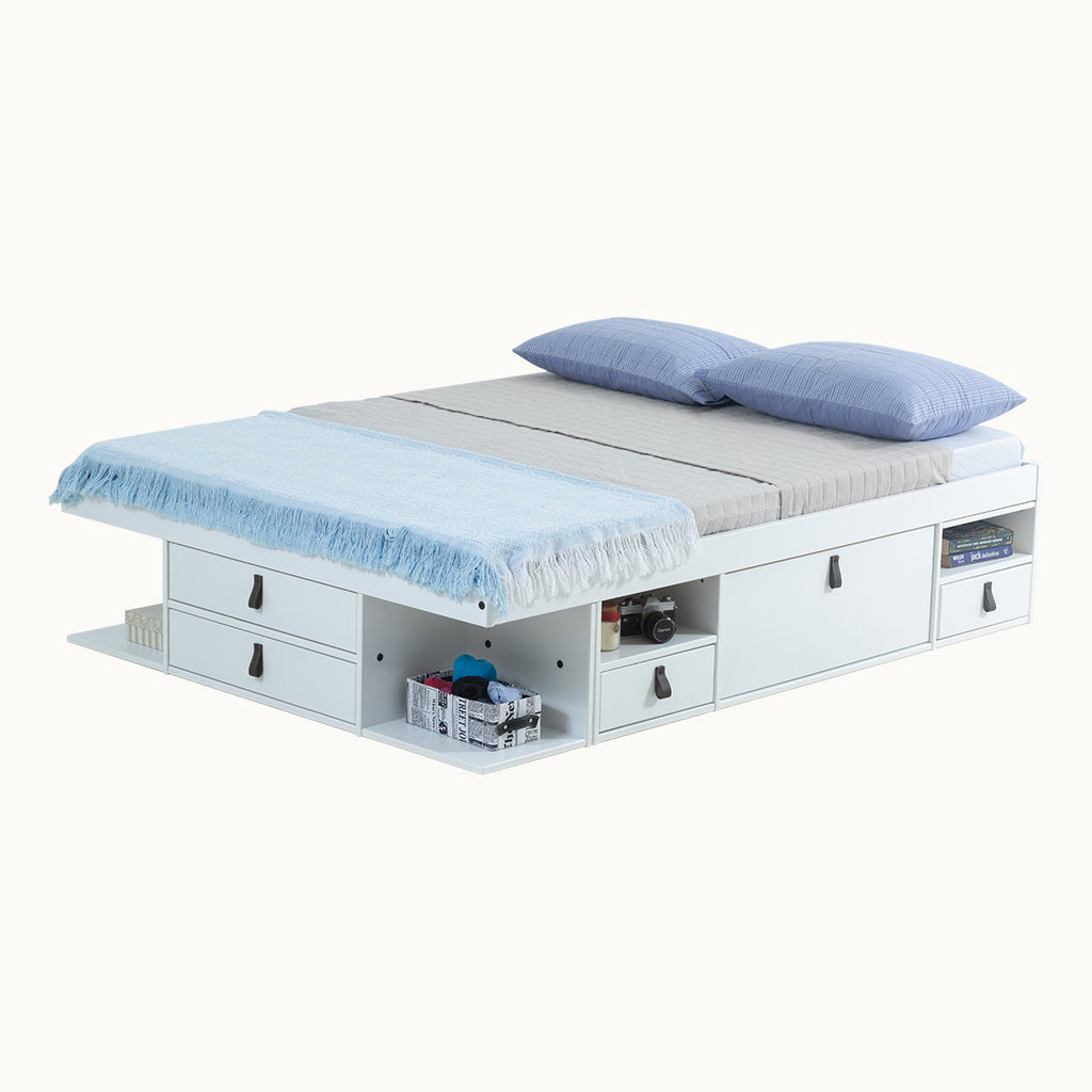 Funktionsbett Bali 150x200 cm - Bett mit Bettkasten und viel Stauraum - Inkl. Lattenrost