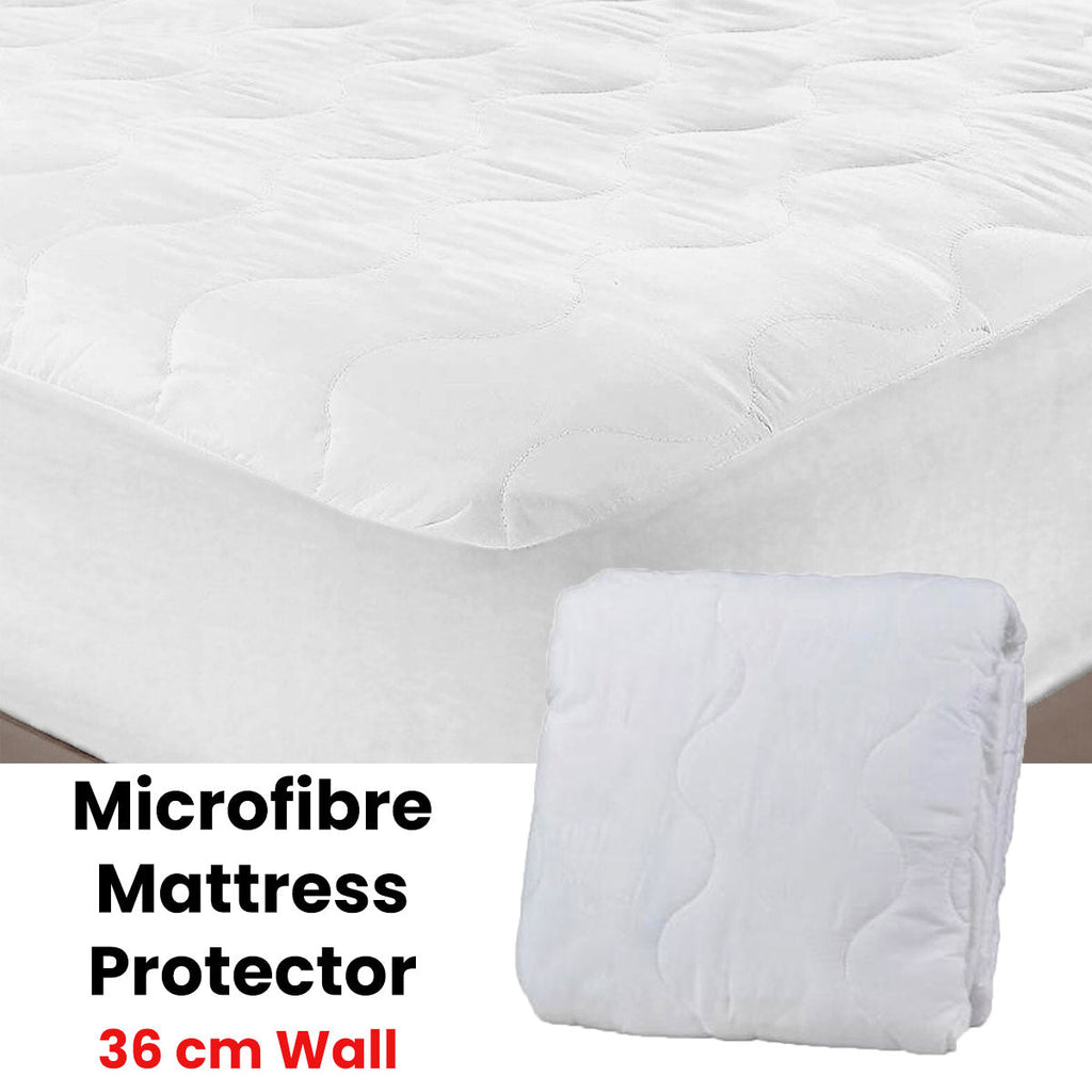 NNEDSZ Essentially Home Living Microfibre Quilted Fitted Mattress Protector - LONG SINGLE