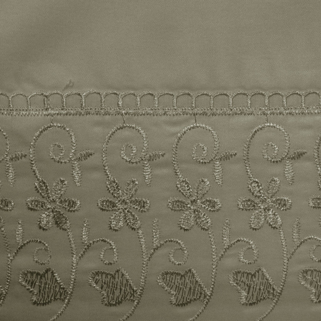 NNEDSZ Essentially Home Living Machine Lace Embroidered Sheet Set Single Mocha