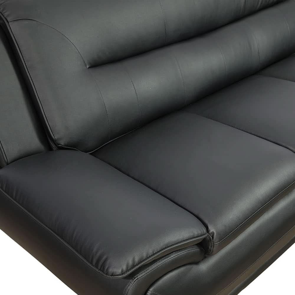 Leder Sofa und Loveseat Set für Wohnzimmer Schwarze Ledermöbel
