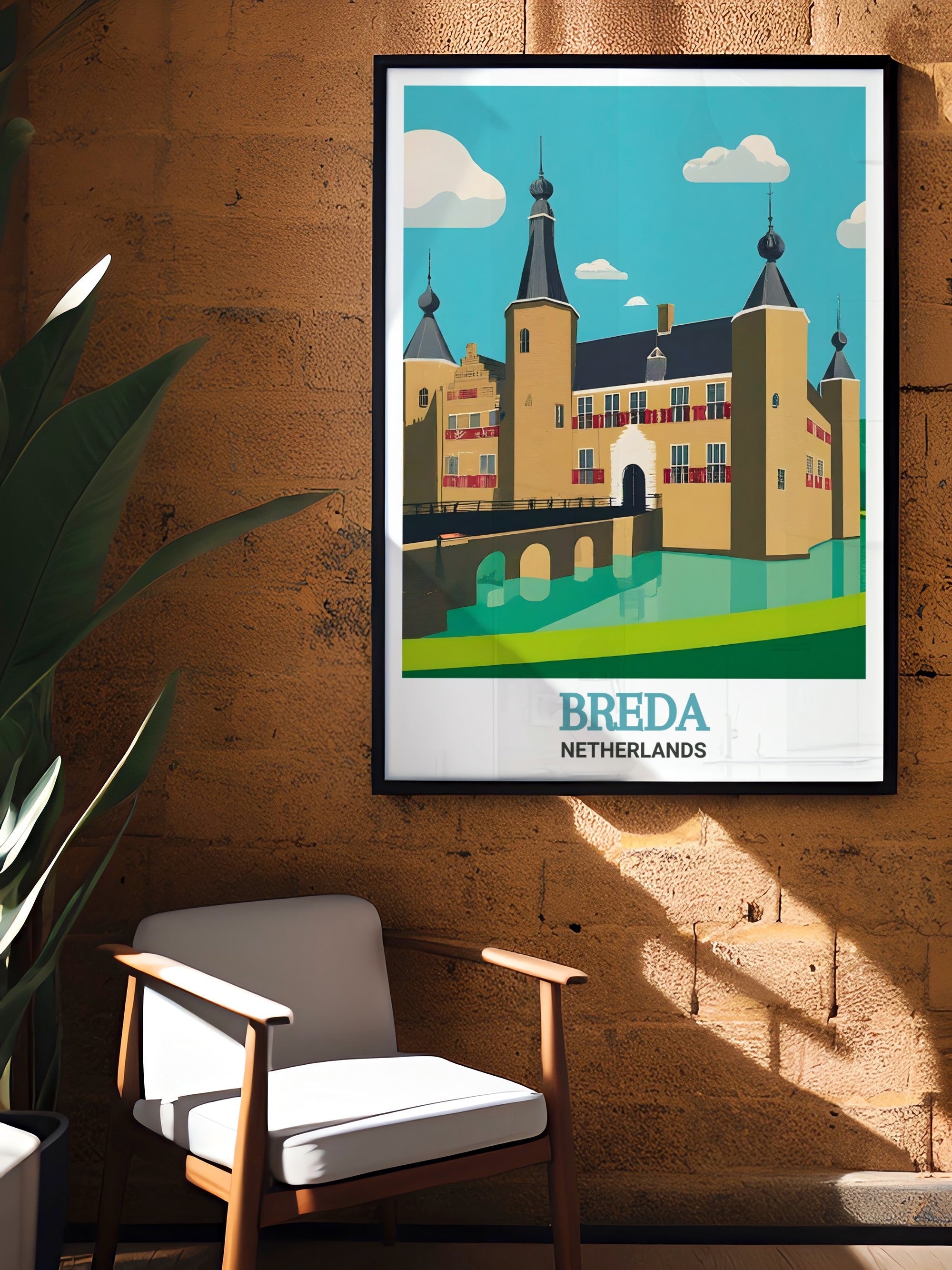 Breda Fine Line Travel Posters Breda Castle Ideal Home Decor Netherlands Stunning Living Room Decor